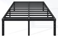 Base de Cama Hafenpo King de Metal com Plataforma e Espaço de Armazenamento de 30 cm, Preta