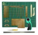 Base De Corte Grande Kit Cartonagem Esquadro Régua Cortador