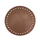 Base de couro p/bolsa redonda 22cm cor marrom café unidade