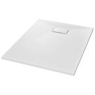 Base de duche vidaXL SMC branca 100x80cm com dreno central