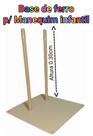 Base de ferro 2 pinos para manequim (infantil unissex)na cor bege