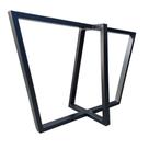 Base de Ferro Metalon Estilo Industrial para Mesas em Geral - Modelo Trapézios Duplos - Preto Eletrostático
