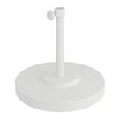 Base de guarda-chuva California Umbrella 22,68 kg de concreto redondo branco Base de guarda-chuva California Umbrella 22,68 kg de concreto redondo branco