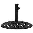 Base de guarda-chuva vidaXL Iron 48 cm com design floral preto