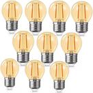 Base de Lâmpada Vintage Amarela LED COB Filamento E27 G45 - 6W/4W/2W - Luz Quente 2700K (10 Unidades)