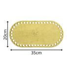 Base de MDF Oval Arredondada crochê/Fio de malha - 20cm x 35cm