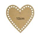 Base de MDF para crochê/Fio de malha Coração - 10cm x 10cm