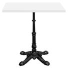 Base de Mesa Apus em Ferro Preto 75 cm (Alt) Tampo MDP Quadrado Branco 80cm (Larg) x 2,5 cm (Alt)