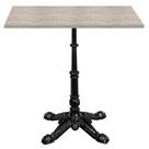 Base de Mesa Apus em Ferro Preto 75 cm (Alt) Tampo MDP Quadrado Castanheira 80cm (Larg) x 2,5cm Alt