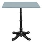 Base de Mesa Apus em Ferro Preto 75 cm (Alt) Tampo MDP Quadrado Cinza 70 cm (Larg) x 2,5 cm (Alt)