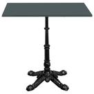 Base de Mesa Apus em Ferro Preto 75 cm (Alt) Tampo MDP Quadrado Grafito 70cm (Larg) x 2,5 cm (Alt)