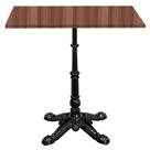 Base de Mesa Apus em Ferro Preto 75 cm (Alt) Tampo MDP Quadrado Walnut 70 cm (Larg) x 2,5 cm (Alt)