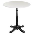 Base de Mesa Apus em Ferro Preto 75 cm (Alt) Tampo MDP Redondo Branco 60 cm (Larg) x 2,5 cm (Alt)