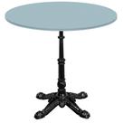 Base de Mesa Apus em Ferro Preto 75 cm (Alt) Tampo MDP Redondo Cinza 80 cm (Larg) x 2,5 cm (Alt)