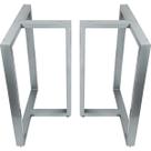Base de Mesa de Jantar Kansas para Tampos de Vidro Pedra e Madeira até 200cm x 100cm - Prata