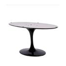 Base de Mesa de Jantar Oval Tampo 100x70 Cm até 137x90 Preto