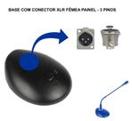 Base de Mesa p/Microfone Gooseneck,Conector XLR,Chave ON/OFF