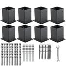 Base de postagem AXWHYS 4x4, 8 peças, tamanho interno de 9,14 x 9,14 cm, aço