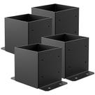 Base de postagem SPACEEUP 6x6 Heavy Duty em aço preto revestido a pó
