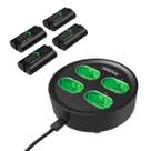 Base Dock Carregador 4 em 1 Compatível com Xbox One Series S/x 4 Baterias e Cabo USB