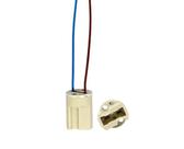 Base G9, porcelana c/ rabicho, p/ lâmp. halopin 2A/0-250V, cor bege, (pcte 20un)