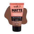 Base Líquida Alta Cobertura Cor V360 Matte Hidraluronic Colágeno Vegano 26ml Vult