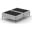 Base para Cama Box Casal com Entrada USB Night (45x138x188 cm) Suede Cinza