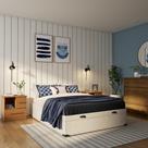 Base para Cama Box Casal Maci com Baú (47x138x188) Branca