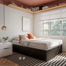 Base para Cama Box Casal Madeleine com Baú (47x138x188) Preta