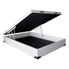 Base para Cama Box Casal Premium com Baú (45x138x188) Corino Branca