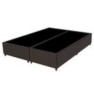 Base Para Cama Box Casal Queen Size Bipartido 158cm Poliéster Bordado Flora Marrom - Gazin