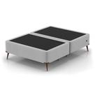 Base para Cama Box King com Entrada USB Night (45x193x203 cm) Suede Cinza