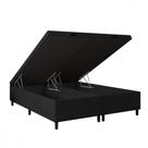 Base para Cama Box Queen com Baú 158x198x35 Sued Preto Portobel