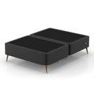 Base para Cama Box Queen com Entrada USB Night (45x158x198 cm) Suede Preta