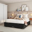 Base para Cama Box Queen Mabel com Baú (45x158x198) Preta
