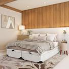 Base para Cama Box Queen Madalynn com Baú (45x158x198) Branca