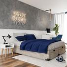 Base para Cama Box Queen Madalynn com Baú Suede (45x158x198) Bege