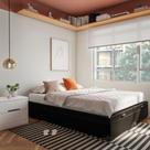 Base para Cama Box Queen Madeleine com Baú (45x158x198) Preta