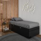 Base para Cama Box Solteiro Mabel com Baú (45x88x188) Preta Base para Cama Box Solteiro Mabel com Baú (45x88x188) Preta