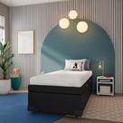 Base para Cama Box Solteiro Mack com Baú (45x88x188) Preta