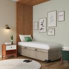 Base para Cama Box Solteiro Sean com Baú Suede (45x88x188) Bege Base para Cama Box Solteiro Sean com Baú Suede (45x88x188) Bege