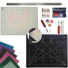Base Para Cortes Dupla Face Autocura Multiuso Artesanato Patchwork Scrapbook Kit Estilete de Precisão 13pcs Regua 60cm