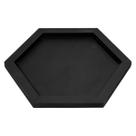 Base Para Jardim Zen Hexágono Madeira Pinus Cru / Preta 22cm
