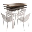 Base Para Mesa De Vidro Jantar 4 Lugares Branca Retangular