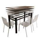 Base Para Mesa De Vidro Jantar 6 Lugares Preta Retangular
