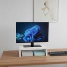 Base para Monitor MDF 33cm Branco Home Office Mesa Gamer Suporte Tv Notebook Decorativo Bancada