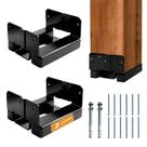 Base para poste 4x4 EONECROSS ajustável preta com revestimento E, 2 peças Base para poste 4x4 EONECROSS ajustável preta com revestimento E, 2 peças
