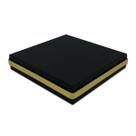 Base QUADRADA PRETA e DOURADO 10CM