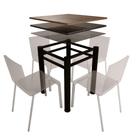 Base Quadrada Preta Em Aço Para Mesa De Jantar Vidro Madeira Pedra