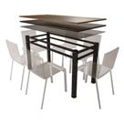 Base Retangular P/Mesa Jantar Vidro Madeira Texturizado